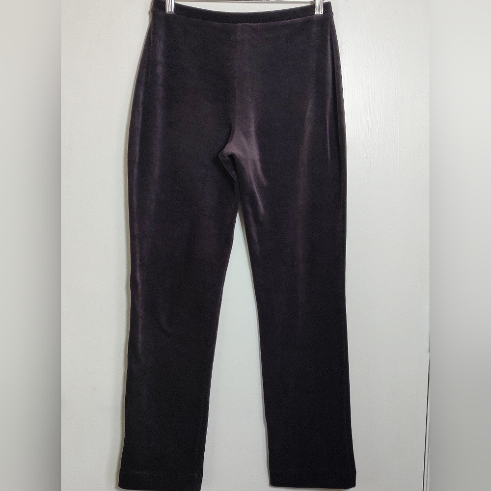 Express Tricot Women's Plum Velvet Stretch Pants - Picture 5 of 5